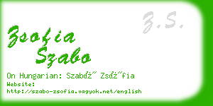 zsofia szabo business card